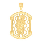 14Kt Yellow Gold Mens St. Jude Religious Charm Pendant